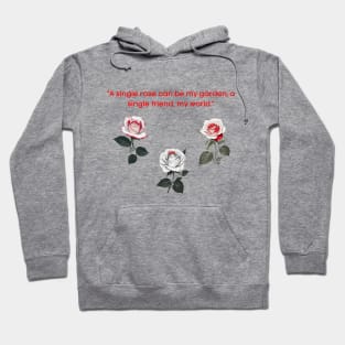 Red Flowers floral roses quote line art Hoodie